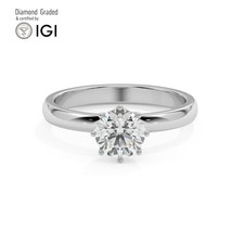 Round Diamond Engagement Ring Platinum Labgrown 1 Ct Solitaire