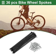 1 Set 14G 167mm Length Bicycle Spokes Nipple Carbon Steel Black Universal