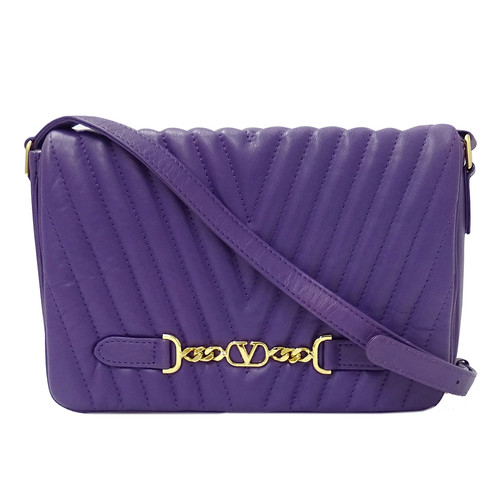 Valentino Garavani Leather Purple Bag Simple Crossbody Shoulder Bag #BBB922