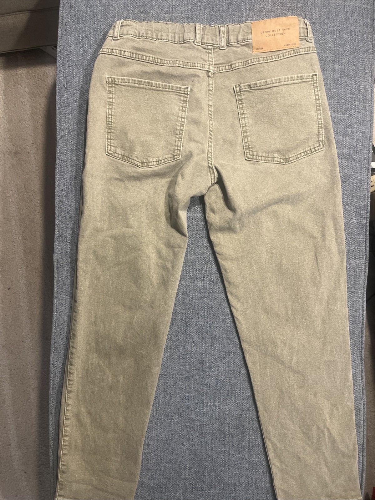 Size 13-14 Zara Comfy Denim In Olive Green Excellent Condition image 2