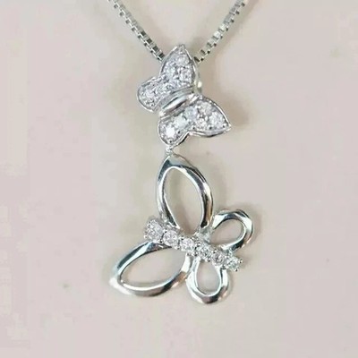 2Ct Round Cut White Lab Created Fancy Pendant 14K White Gold Plated