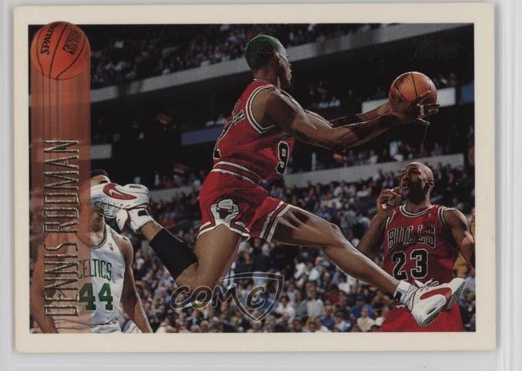 1996-97 Topps ( in Background) Dennis Rodman Michael Jordan #176 HOF 0t5y