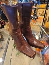 Steve Madden Calf High Boot Leather Brown Made In Brazil Sz 8.5 Preowned