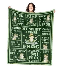Frog Blanket 50" X 60" for Women, Frog Themed Gifts, Frog 60X50inch Frog Gifts