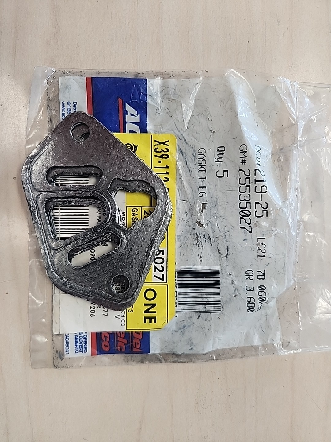 GM#25535027 ACDELCO#219-25 EGR Valve Gasket NOS
