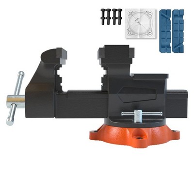 Heavy Duty Bench Vise 6.5in Jaw 360 Swivel with Anvil for Drilling Pipe Cutting