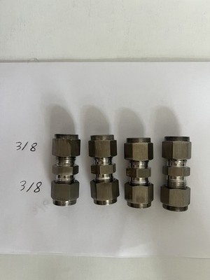 N2403-06-06-SS Hydraulic Compression Fitting Adapter Union 3/8  inches  set of 4