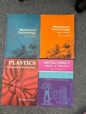 Vintage Metalwork & Plastics Textbooks Bundle x4 Metalcraft Engineering Craft