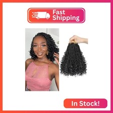 Julen Goddess Box Braids Crochet Hair with Curly Ends 8 Inch 1B