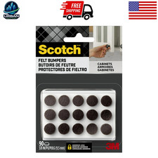 Scotch Brown Round Felt Cabinet Door Bumpers Pads 90 Pack