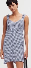 Madewell Size 4 Cap-Sleeve Button-Front Dress in Geometric Print Washed Lavender