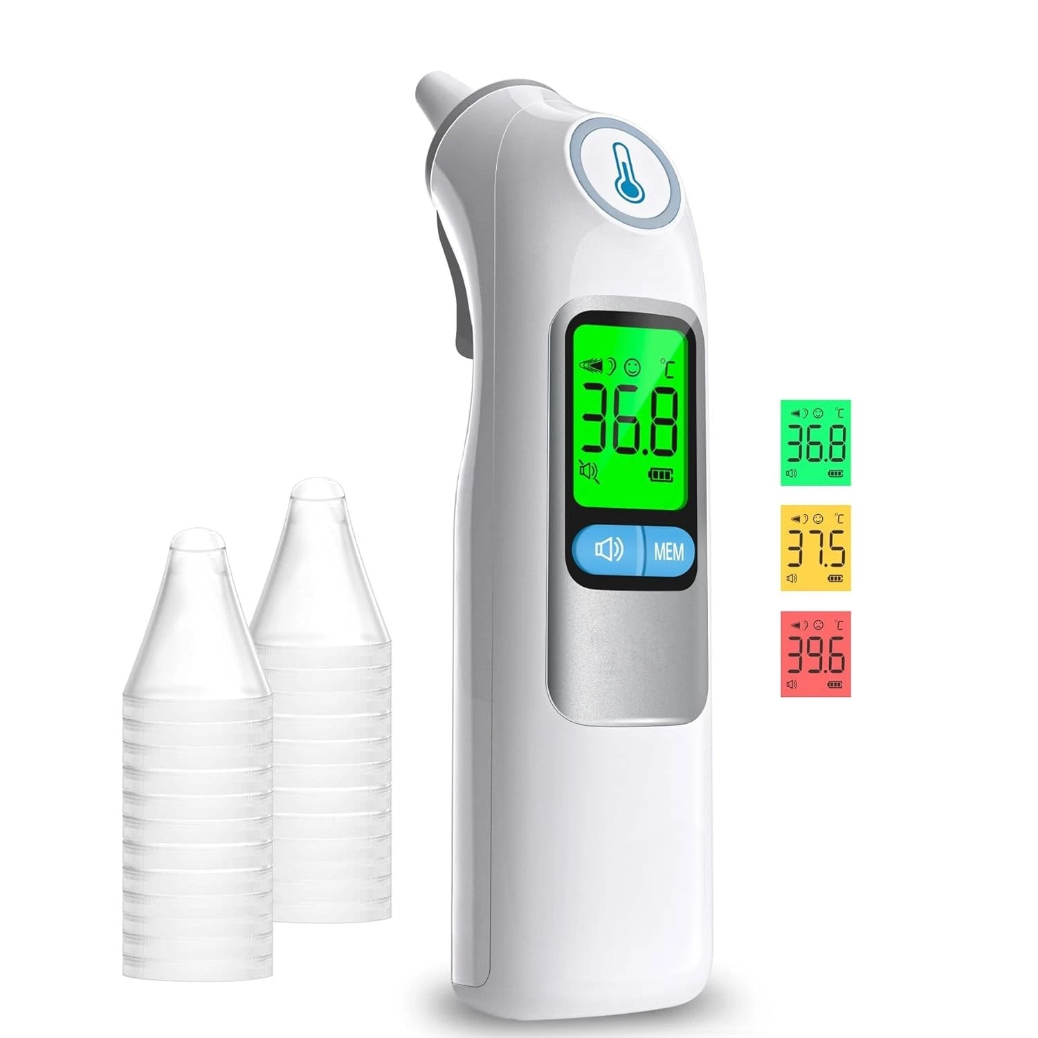 Ear Thermometer Professional Accuracy Adults Baby 3-Color Fever Alert Code
Opens in a new window or