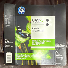 HP 952XL Black Genuine Original High Yield Inkjet Cartridge 2-Pack N9K29BN