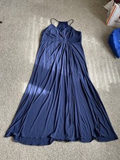 David's Bridal Studio Size 20 Blue V-Neck Draped Jersey Dress; New with Tags