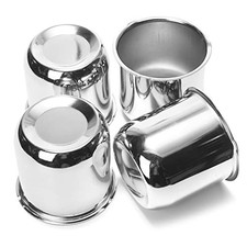 4Pcs 3.19inch Trailer Wheel Center Caps Push 3.19" Hub 3.17" H 4Pcs Chrome