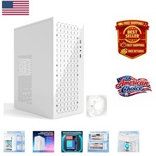 Stylish White Micro ATX Case with 2 USB Ports - Perfect for Gaming Setups
