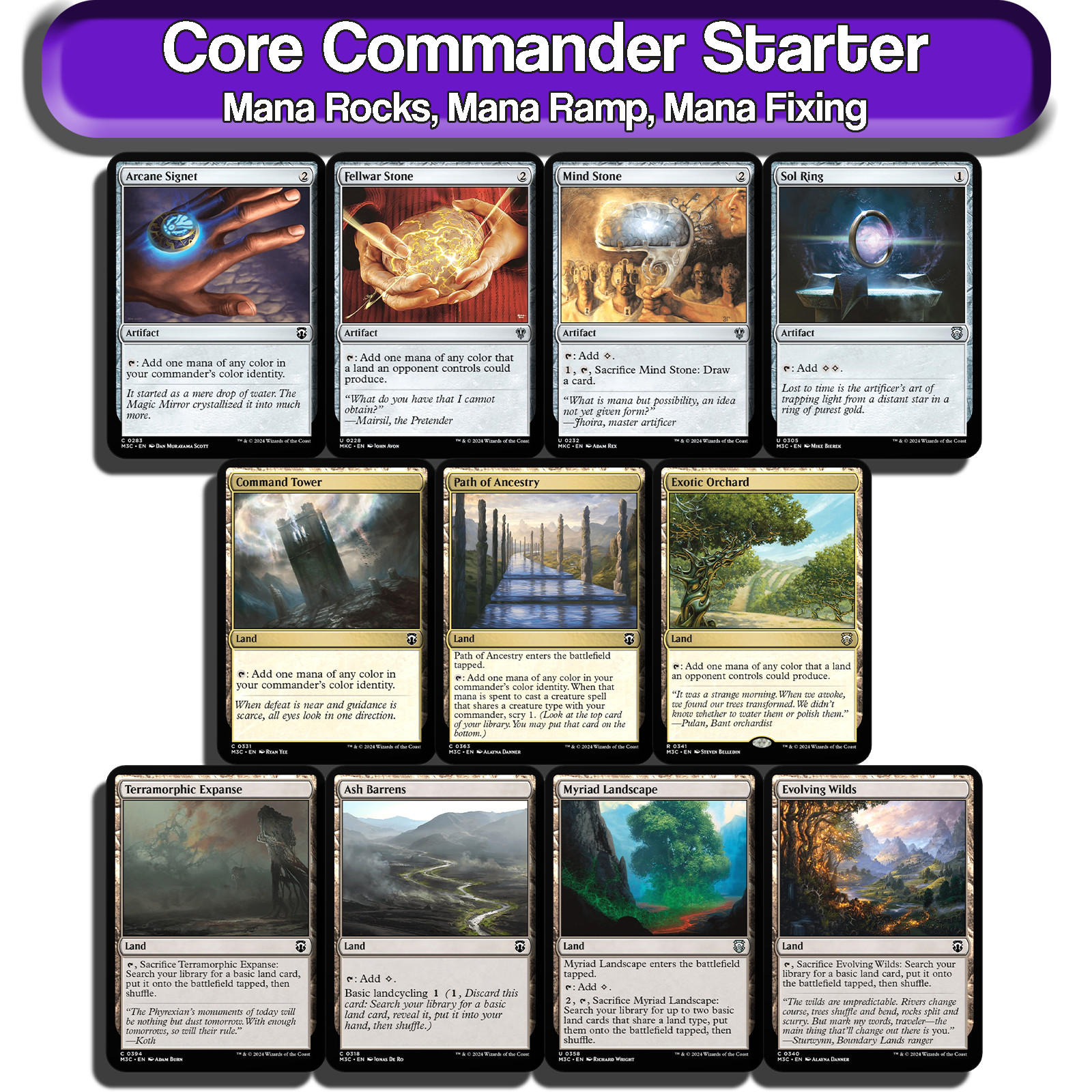 Core Commander Starter Kit MTG Bundle EDH Staples Mana Rock [Magic ...