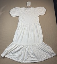 J.Crew Dress Womens Small White Cotton Blouson New