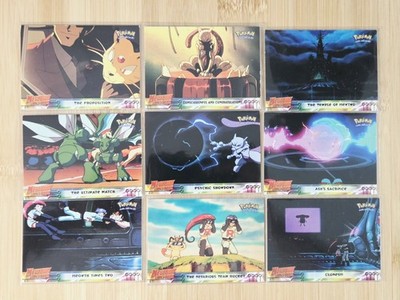Pokemon Topps Mewtwo Strikes Back Movie Card Lot 9 Animation Edition Vintage LP