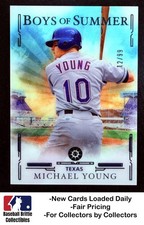 2025 Panini Boys of Summer #61 Michael Young Blue #/99 SP Texas Rangers
