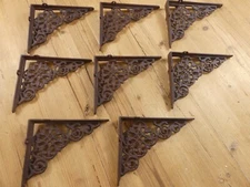 8 Cast Iron Shelf Brackets New Old Style Rustic 7.75" x 6.25" Corbels Book Wall