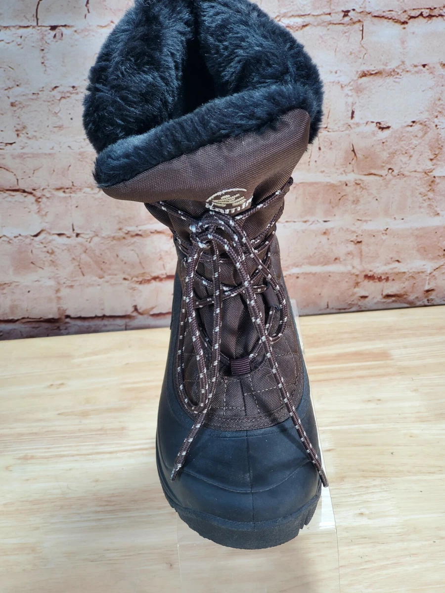 Kamik Quilted Thinsulate Waterproof Lace Snow Boots Sz 9 Brown Winter Women s