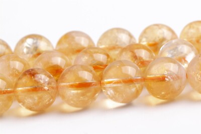 9-10MM Genuine Natural Yellow Cloudy Citrine Beads Grade AB Round Loose Beads