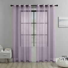 1/2x Voile Eyelet Ring Top Curtains - Net Voile Curtain - Lucy Panel Window Door