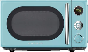 Four à micro-ondes rétro 0.7 Cu Ft-Bebop Bleu LED Poignée de traction de serrure légère pour enfant