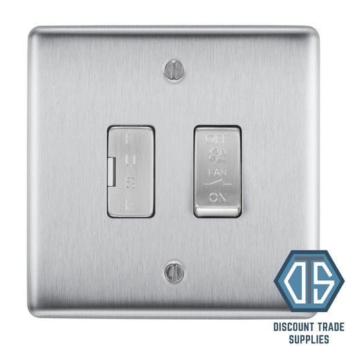 BG Nexus Brushed Steel Switches & Sockets Full Range Satin Chrome Grey Inserts - Picture 38 of 91