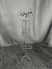 Metal Jewelry Tree Display Stand Dress Form Mannequin Trinket Organizer Black