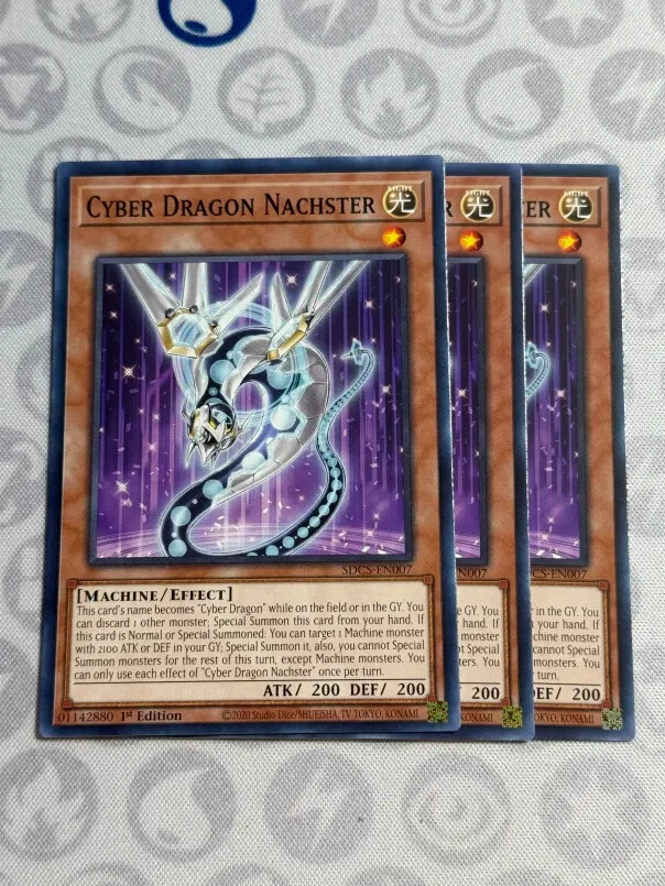 3x Cyber Dragon Nachster SDCS-EN007 Common NM Yugioh Playset