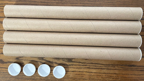 4 KRAFT ULINE Cardboard Mailing Shipping Poster Tube 21