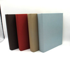 Photo Album 8x9 Ring Binder Fabric Cover 72 Clear Pockets Graphic Image Blue