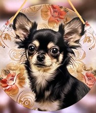 CHIHUAHUA SUNCATCHER 8  DOG ACRYLIC STAINED GLASS LOOK HANGING WINDOW ORNAMENT