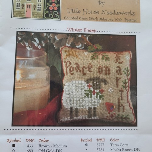 Winter Sheep Cross Stitch Ornament Pattern Little House Needleworks All Dolled U - Picture 2 of 2