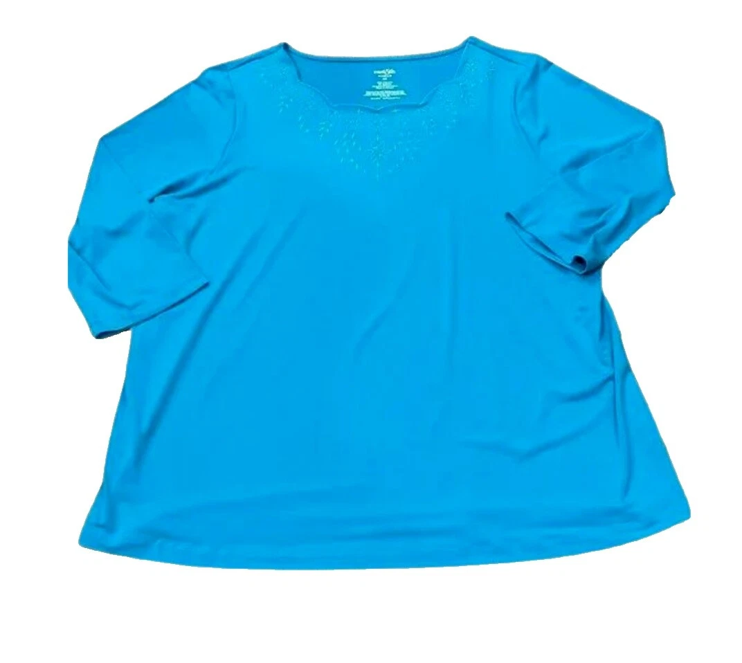 3/4 Sleeve Solid Tops for Women