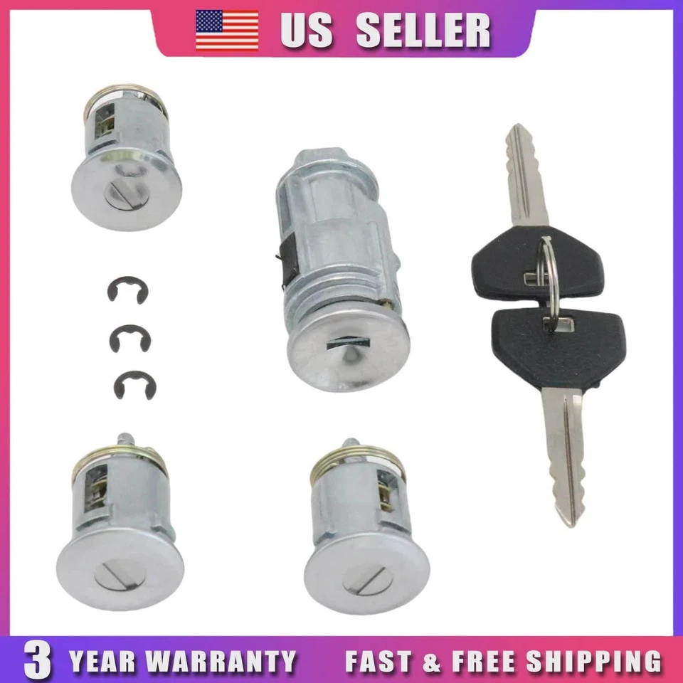 Juego de cilindros de encendido y bloqueo de puerta cromados y llaves para Jeep Wrangler TJ 2.4 4.0L 02-06 Foto 3 de 4