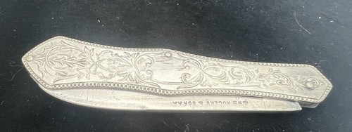 Antique Wm William Rogers Sterling Folding Fruit Knife 1890's Orig Box Seaman NY - Picture 7 of 9