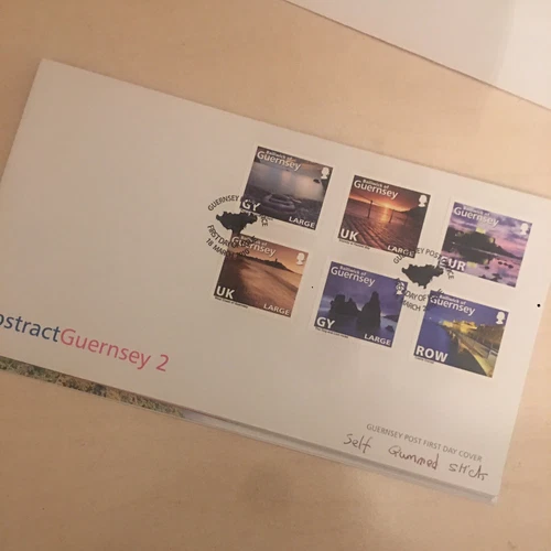Guernsey First Day Cover FDC 2010 Abstract Guernsey 2 “Self  Adhesive” UA WCP