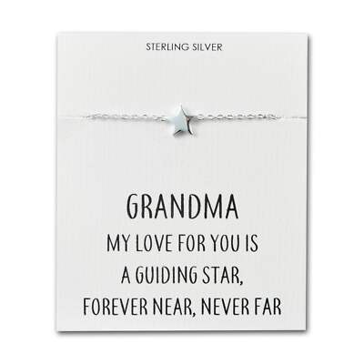 Sterling Silber Armband Oma Zitat Stern