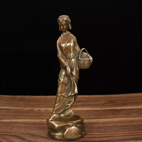 A set of Chinese yellow pure bronze statue of four beautiful women 5843 - Picture 7 of 9