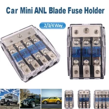 2/3/4Way Mini ANL Blade Fuse Holder Stereo Audio 0 4 8 Gauge Distribution Block