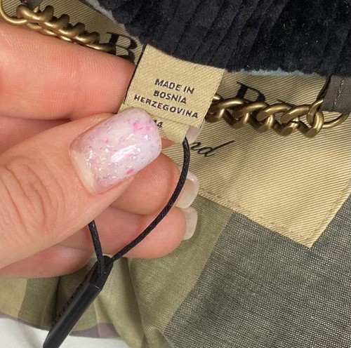 Women Burberry Waxed Cotton Jacket Coat Dark Olive Hooded Balthorne US10 - Picture 4 of 10