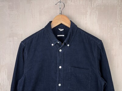 Arket Corduroy Long Sleeve Shirt Men's Size EU 46 (S) Button Down Navy Blue