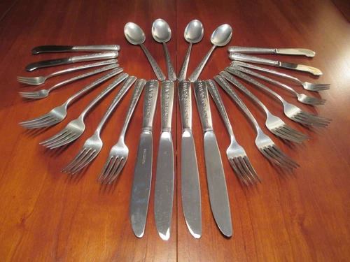 24 pcs (4 six-piece place settings) Towle Silver sterling flatware Rambler Rose