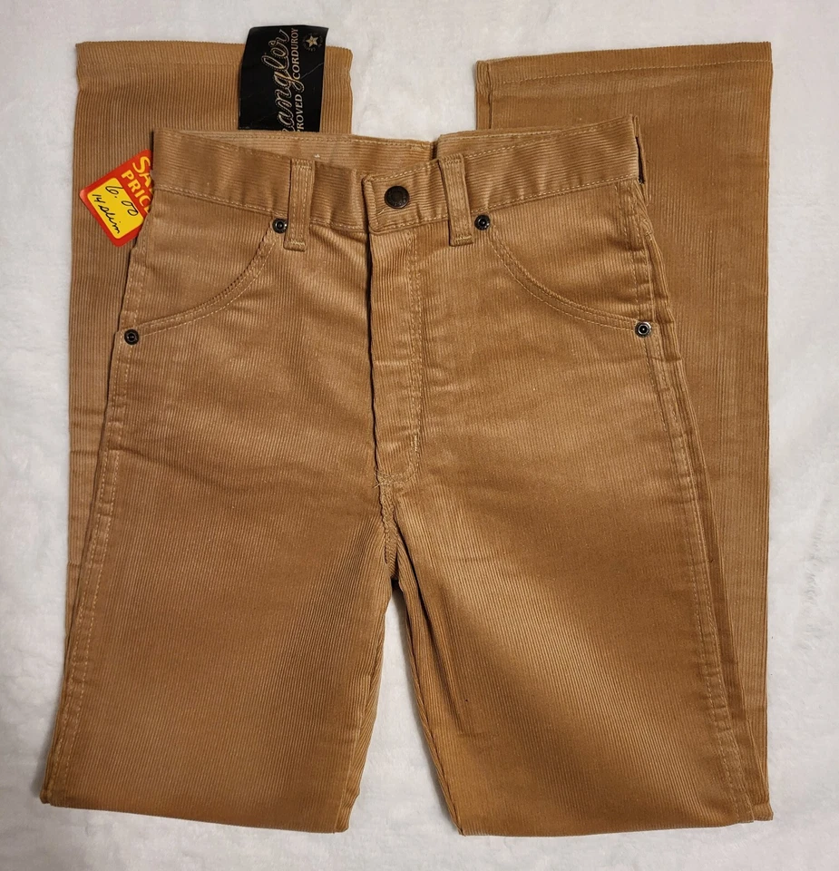 Pantalones De Colección WRANGLER Pana Pierna Recta Estudiante 14 Slim Deadstock Nuevos con Etiquetas Años 70 Foto 4 de 4