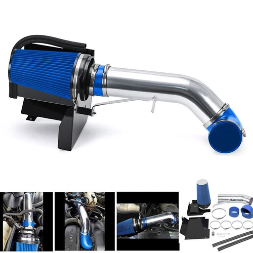 4in Cold Air Intake System Kit + Heat Shield For 99-06 GMC Chevy V8 4.8L 5.3L 6.0L