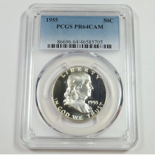 1955 P PCGS PR64 CAM Silver Ben Franklin Half Dollar - 50c US Coin #51243A