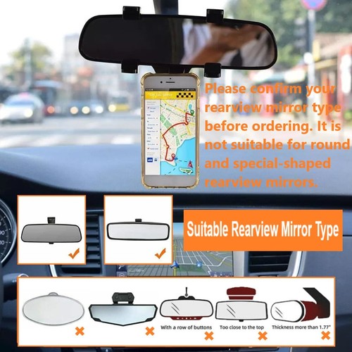 Magnetic Phone Holder for Car Rear View Mirror 360 Rotating Car Phone Mount US - Picture 6 of 12